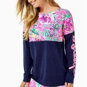 Lilly Pulitzer Cockatoo Pink Paws for a Cause Finn Long Sleeve Top Size Small